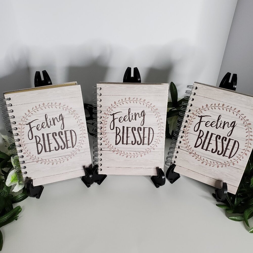 3  Journals- " Feeling Blessed" Blank Pages For Journaling
